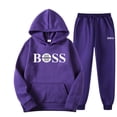 thumbnail image 4 of Conjunto de ropa deportiva para hombre y mujer, sudadera con capucha y pantalones con cordón, ropa deportiva de otoño, 2 piezas, 4 of 5
