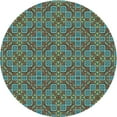 thumbnail image 1 of Ahgly Company Tapis Rond Lavable en Machine Intérieur Transitionnel Brun Sépia, 5 Pieds Rond, 1 of 7
