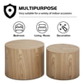 thumbnail image 5 of Williamspace Round Coffee Table Set of 2, Nesting Table Set Side End Table for Living Room,Natural, 5 of 6