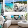 thumbnail image 1 of Turquoise Ocean Water with Rocks - Modern Seascape Canvas Artwork, 1 of 3