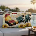 thumbnail image 2 of Outdoor Pillow Cover Rooster Sunflowers Plant Set of 2 Waterproof Throw Pillowcases White Yellow Plaid Decorative Patio Furniture Pillows for Couch Garden Indoor & Outdoor Use, 2 of 9