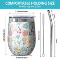 thumbnail image 5 of 12oz Stemless Wine Tumblers Pioneer Flower Vacuum Insulated Stainless Steel Travel Tumbler Cups Mug with Lid and Straw for Champaign,Cocktail,Beer with Cleaning Brush, 5 of 5