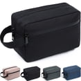 thumbnail image 1 of FUNSEED Neceser de viaje para mujeres y hombres, bolsa de afeitar para accesorios de artículos de tocador, bolsas de almacenamiento plegables con asa para cosméticos, cepillos, herramientas, color neg, 1 of 4