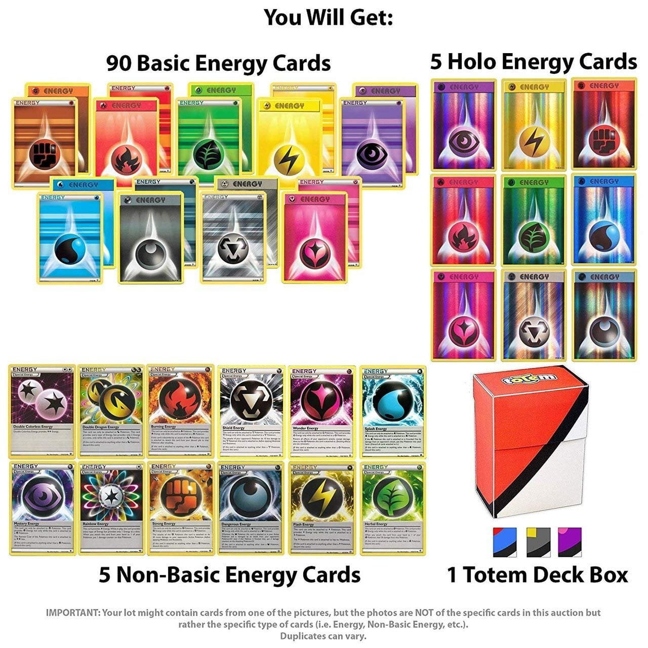 NEW MINT 5 OF EACH ENERGY TYPE Pokemon SM9 Team Up 45 x Basic Energy Cards