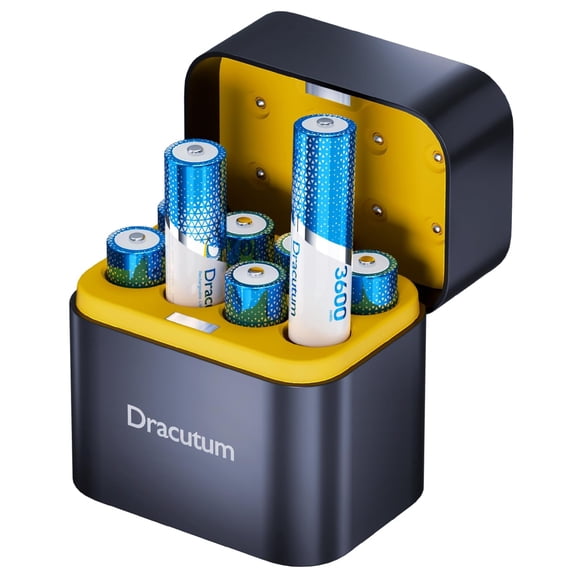 3600mWh Rechargeable Lithium AA Batteries with Charger, 8 Pack 1.5V AA Lithium ion Batteries Long-Lasting, 2000 Cycle Charging Time, 5V/3A