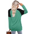thumbnail image 4 of Womens Tops Color Block Pullover Long Sleeve T Shirts with Pockets Crew Neck Tunic Blouse, 4 of 5