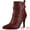 Burgundy, variant on Pointy Toe Elastic Cross Straps Stiletto Heel Ankle Boot for Women Black 9