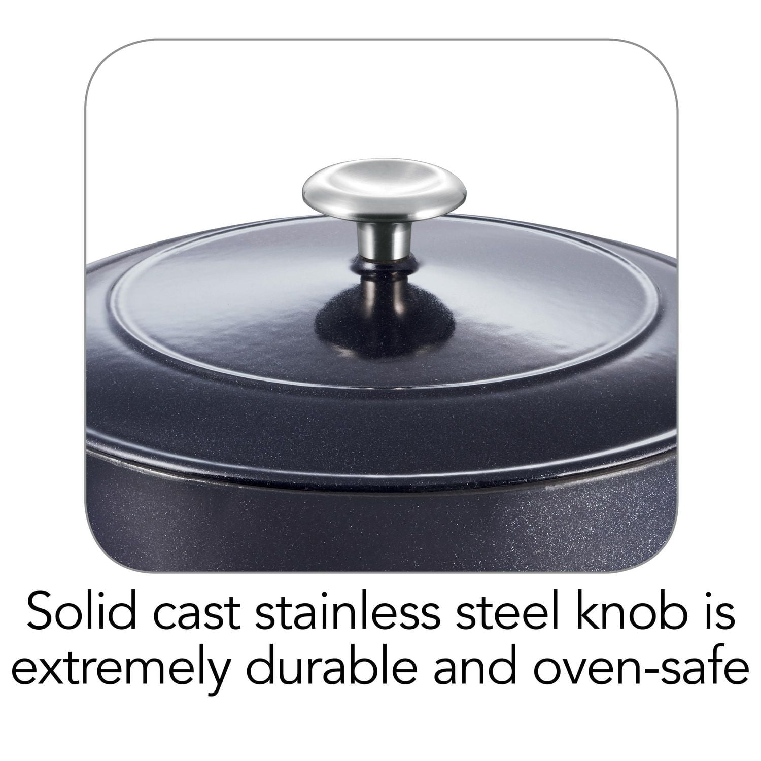 Tramontina 5.5 QT Covered Round Dutch Oven - Cast Iron - Dark Blue - Gourmet 80131/038DS