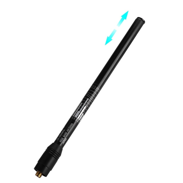 Antena Telescópica 2.15dBi Conector SMA-Hembra 144/430MHz TX 70-1000MHz RX Transmisión De Señal De Alta Ganancia Con Conector De Latón Para Radios Escáner HT