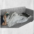thumbnail image 6 of Black and White Soft Flannel Fleece Blanket, Silhouette of Bushes Wild Plants Wheat Field Twiggy Herbs Seasonal Picture, Cozy Plush for Indoor and Outdoor Use, 60" x 80", White Black, by Ambesonne, 6 of 6