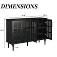 thumbnail image 7 of HLR 47.6" Modern Vintage Sideboards Buffet Cabinet with 4 Lattice Glass Door, Black, 7 of 7