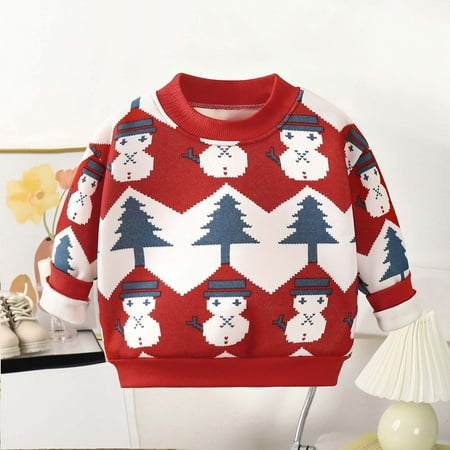 Christmas Sweatshirt Girls Hooded Sweatshirt Warm Winter Pullover Cozy Soft Kids Toddler Top With Cute Holiday Design 80
