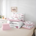thumbnail image 6 of Manfei Lovely Bowtie Ribbon 7-Piece Twin Bedding Sets,Cute Bow Pattern Bedding Comforter Set,White Silver Pink Sheet Sets For Teens,Ultra Soft Home Decor Reversible, 6 of 8
