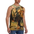 thumbnail image 2 of Kdxio Realistic Style Forest Dinosaur for Men's Muscle T-shirt,Sleeveless for Workout Running Athletic Gym Lounge Casual, 2 of 5