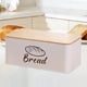 thumbnail image 5 of Panera de acero al carbono con tapa de bambú, de una sola capa, ideal para repostería, ideal para encimeras de cocina, pan casero, donas y galletas. Blanco, 5 of 9