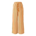 thumbnail image 5 of IYYVV Womens Summer Casual Striped Pants Loose Wide Leg Lounge Pants Elastic Waist Palazzo Trousers with Pockets Orange 2XL, 5 of 9