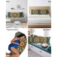 thumbnail image 6 of Boho Flower Pillow Covers King Size 2 Pack, Yellow Green Bohemian Colorful Medallion Soft Bed Throw Pillowcases Breathable Cooling Long Lumbar Body Pillow Sham Cover for Bed Sofa 20''x36'', 6 of 7