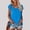 Blue, variant on T Shirts For Women Graphic Summer V Neck Low Neckline Ultra Short Sleeved Solid Color Printed Loose Tshirts Top
