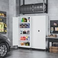 thumbnail image 3 of AUHUP Metal Storage Cabinet with Wheels, 73" Rolling Garage Storage Cabinets with 4 Adjustable Shelves & Locking Doors,White Tool Cabinet for Garage,Home,Warehouse,Workshop, 3 of 12