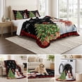 thumbnail image 6 of Quilts Full Size Bedding Set, Christmas Snowman Lightweight Quilted Comforter, Cardinal Bird Snowflake Red Plaid Black Soft Reversible Bedspread Coverlet with Pillow Covers for All Season, 78" x 90", 6 of 9