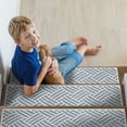 thumbnail image 3 of SussexHome Sisal Design 9" X 28" Stair Treads - 70 % Cotton Anti-Slip Carpet Strips for Indoor Stairs-Easy to Install Stair Treads with Double Adhesive Tape-Safe, Extra-Grip, 4-Pack-Gray, 3 of 9