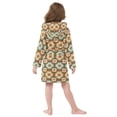 thumbnail image 4 of FORMRS Niños Bathrobe Unisex Hooded Robe Soft Plush Pajamas Sleepwear, Size 7-9T, Retro Blossom Flower, 4 of 7