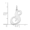 thumbnail image 2 of 925 Sterling Silver Solid Polished Large Fancy Script Letter Name Personalized Monogram Initial S Charm 21x17mm Wide Pen, 2 of 2