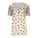 thumbnail image 2 of Tops de Cuello Redondo para las Mujeres Botón Hasta Manga Corta Suelta Camiseta de Imitación Algodón Estante, Top Casual para el Hogar Diario Y el Trabajo, 2 of 5