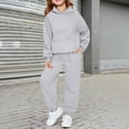 thumbnail image 3 of KAUOD 2 Piece Sweatsuits for Teen Girls Plain Fleece Hoodies Sweatpants Joggers Set Warm Casual Pullover Tracksuits Outfits, 3 of 5