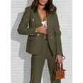 thumbnail image 6 of Women'S Two Piece Suits - Business Blazer Pants Suit Set, Professional Work Outfit for Office Green L, 6 of 8