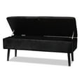 thumbnail image 2 of Baxton Studio Caine Modern and Contemporary Black Velvet Fabric Upholstered and Dark Brown Finished Wood Storage Bench, 2 of 7
