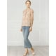 thumbnail image 3 of blusa de gasa con mangas casquillo ligera con volantes para mujer Albaricoque XL, 3 of 6