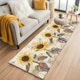 thumbnail image 3 of Sunflower Vintage 2x6 Kitchen Runner Rug, Farmhouse Botanical Floral Butterfly Non-Skid Rubber Backing Large Rectangle Rugs - Living Room Bedroom Home Office, Indoor Floor Mat Carpets Washable Rug, 3 of 9