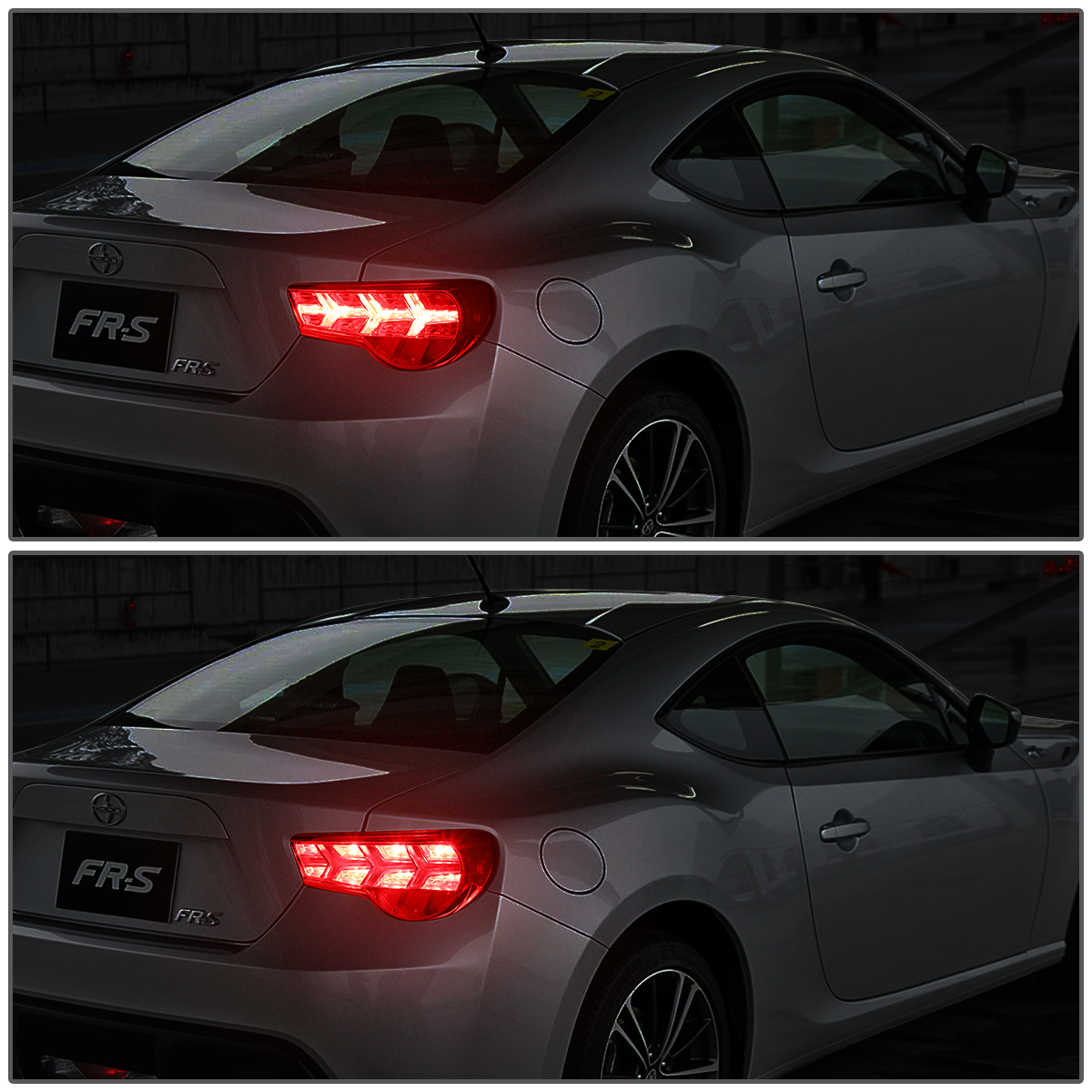 DNA Motoring TL-LED-FED-6 For 2013 to 2017 FRS / BRZ / 86 Pair of LED Arrow Sequential Tail Light (Chrome Housing / Clear Lens / Clear Signal)
