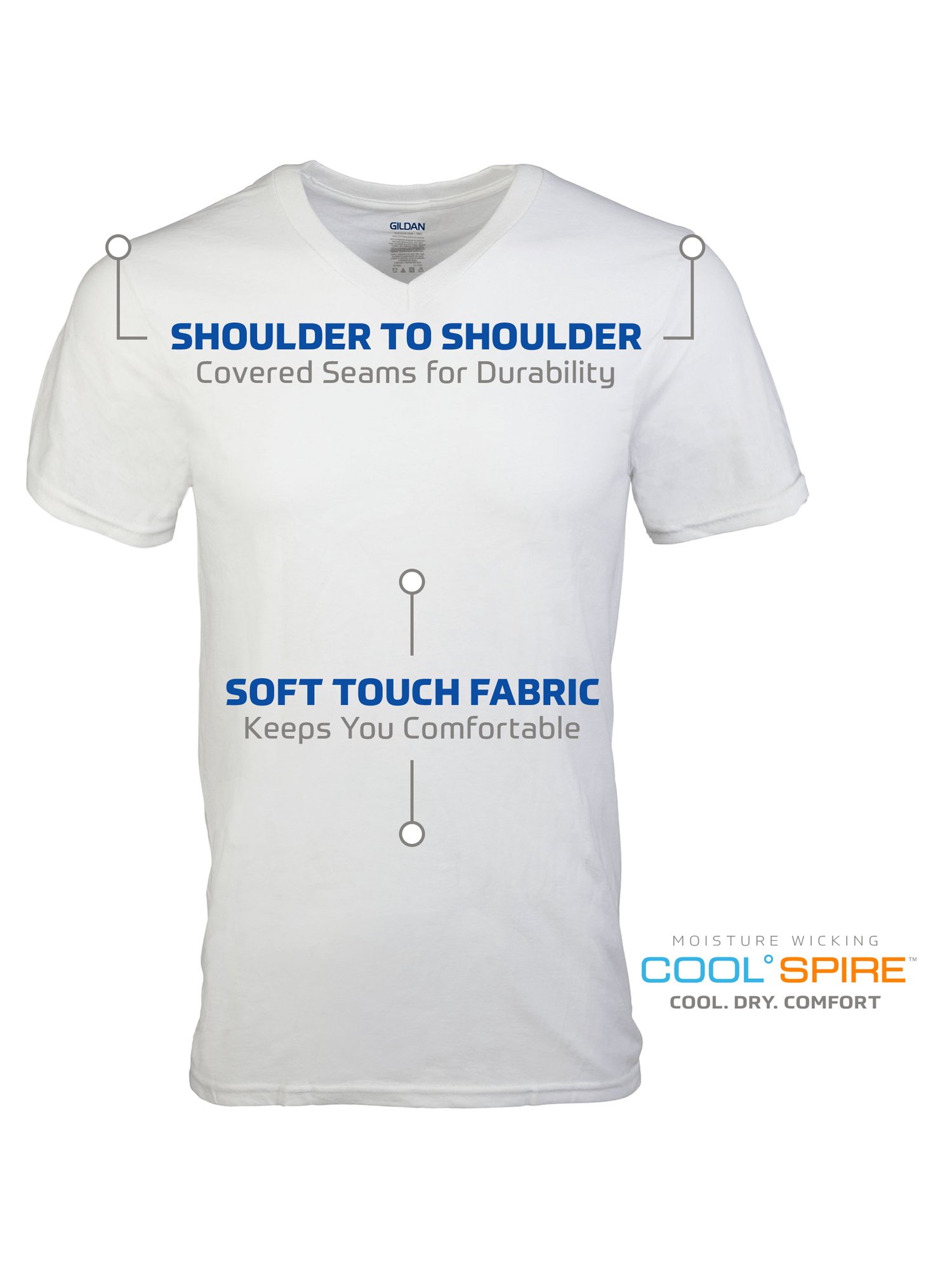 Gildan Adult Men's Short Sleeve V-Neck White T-Shirt, 6-Pack, Sizes S ...