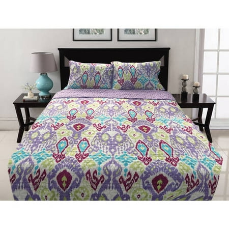 Better Homes and Gardens Purple Ikat 3pc Quilt Set Kg