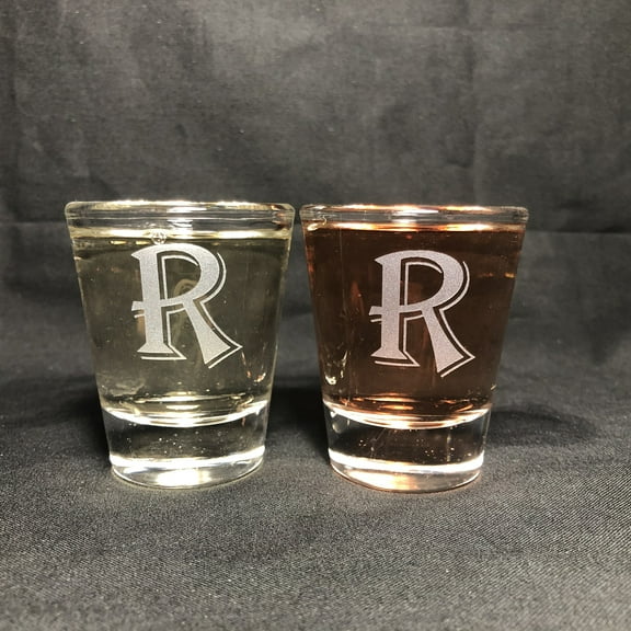 1.5OZ SHOT GLASS SET MONOGRAM R