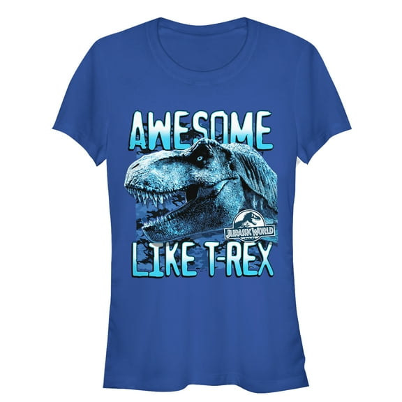 Junior's Jurassic World: Fallen Kingdom Awesome T.Rex  Graphic Tee Royal Blue Small