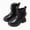 A74-Black, variant on Girls Short Boots Fall Winter Versatile Stylish Cute Floral Girl Boots