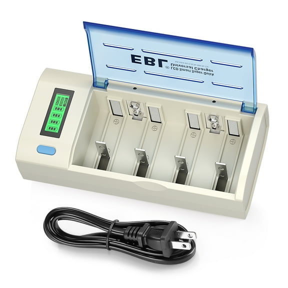 EBL Battery Charger for AA AAA C D Size 9V Ni-MH Ni-CD Rechargeable Batteries