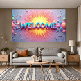 thumbnail image 6 of LUUFILx Welcome Backdrop Banner Vibrant Sunburst Design Perfect for Party Showers Office Decor Photography Background Celebration Event Decorations Cloud Elements, 6 of 9