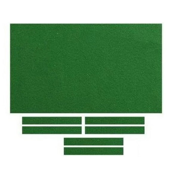Mantel de mesa de billar de 2,13 m, 2,44 m y 6 tiras precortadas. Mezcla de lana y 6 tiras. 9 pies verde