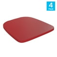 thumbnail image 5 of BizChair Set of 4 Poly Resin Wood Seat with Rounded Edges for Colorful Metal Chairs and Stools in Red, 5 of 12