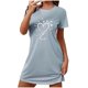 thumbnail image 2 of Camisón corto de talla grande para mujer, camisón de manga corta con estampado de pecho a la moda, camisón para mujer, 2 of 5
