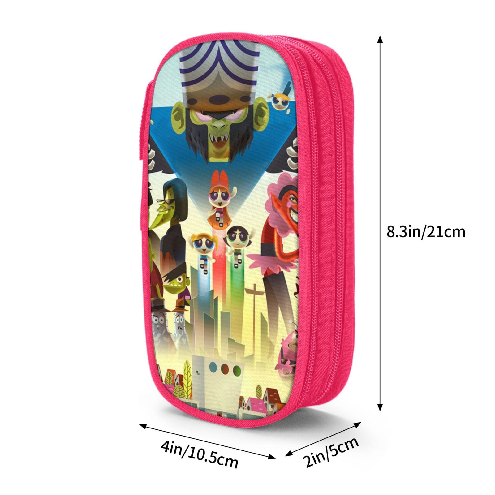 The Powerpuff Gi-rls Pencil Case Large Capacity Pencil Pouch Penbag Office Stationery Organizer Travel Makeup Bag Pink