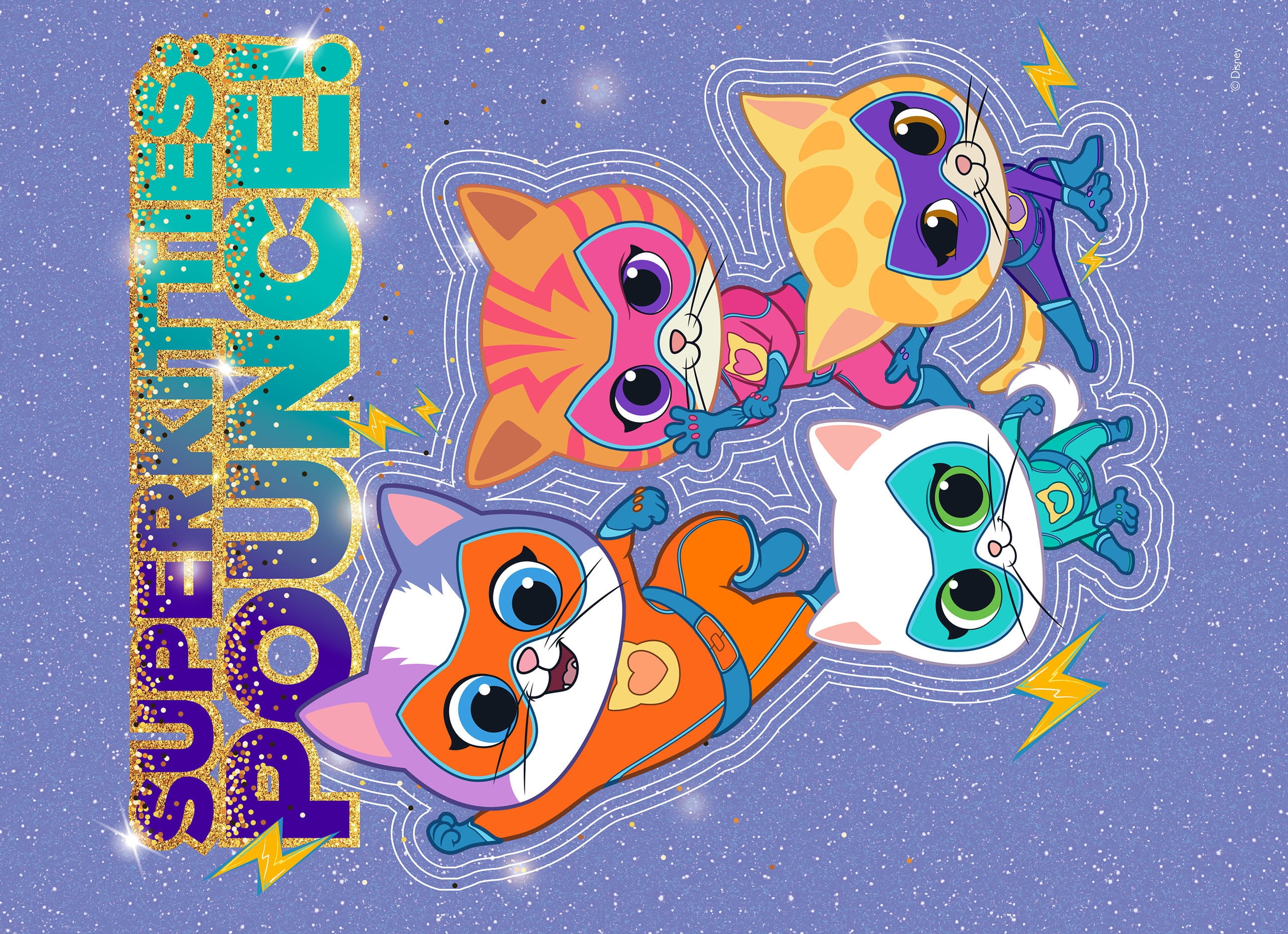 Ceaco Super Kitties 4-in-1 Multipack Interlocking Jigsaw Puzzles for Children Ages 6+