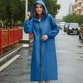thumbnail image 2 of shqvo Women Long Raincoat Rain Jacket Coat Plus Size Lightweight for Work Hooded Full Zip up Waterproof Windbreaker, 2 of 7