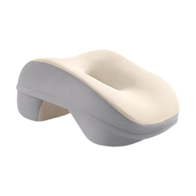 Almohada de escritorio para siestas, espuma viscoelástica, portátil, multifunción, reposacabezas, suave y práctico soporte para el cuello, cojín de Beige