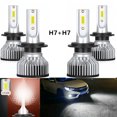 thumbnail image 1 of 4pcs For Ford Fusion 2006-2017 H7 High/Low Beam LED Headlight Bulbs Conversion Kits 6000K Cool White, 1 of 9