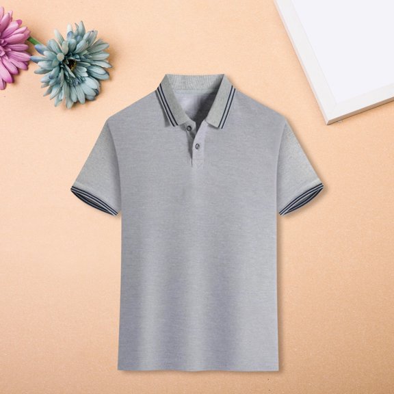 UACY Boys Polo Shirts Kids School Uniform Short Sleeve Tops Cozy Stretch Golf Shirt Lightweight Button Lapel Collar Tshirt 